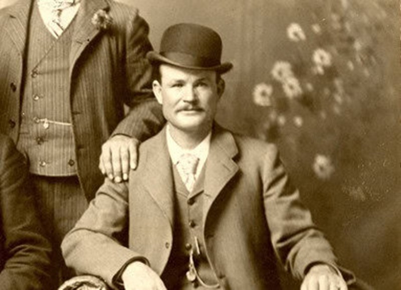An old-time photo of Butch Cassidy posing
